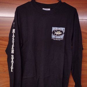 Vintage Master Baiters Sportfishing & Tackle Cow Country Long Sleeve T Shirt SzM
